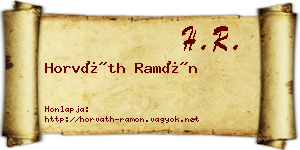Horváth Ramón névjegykártya